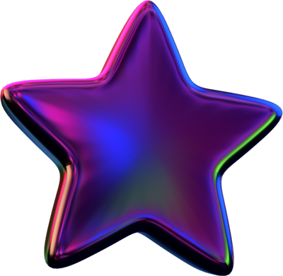 3d purple star